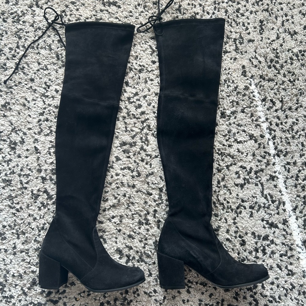 Black Stuart Weitzman suede over the knee boots. Size 7